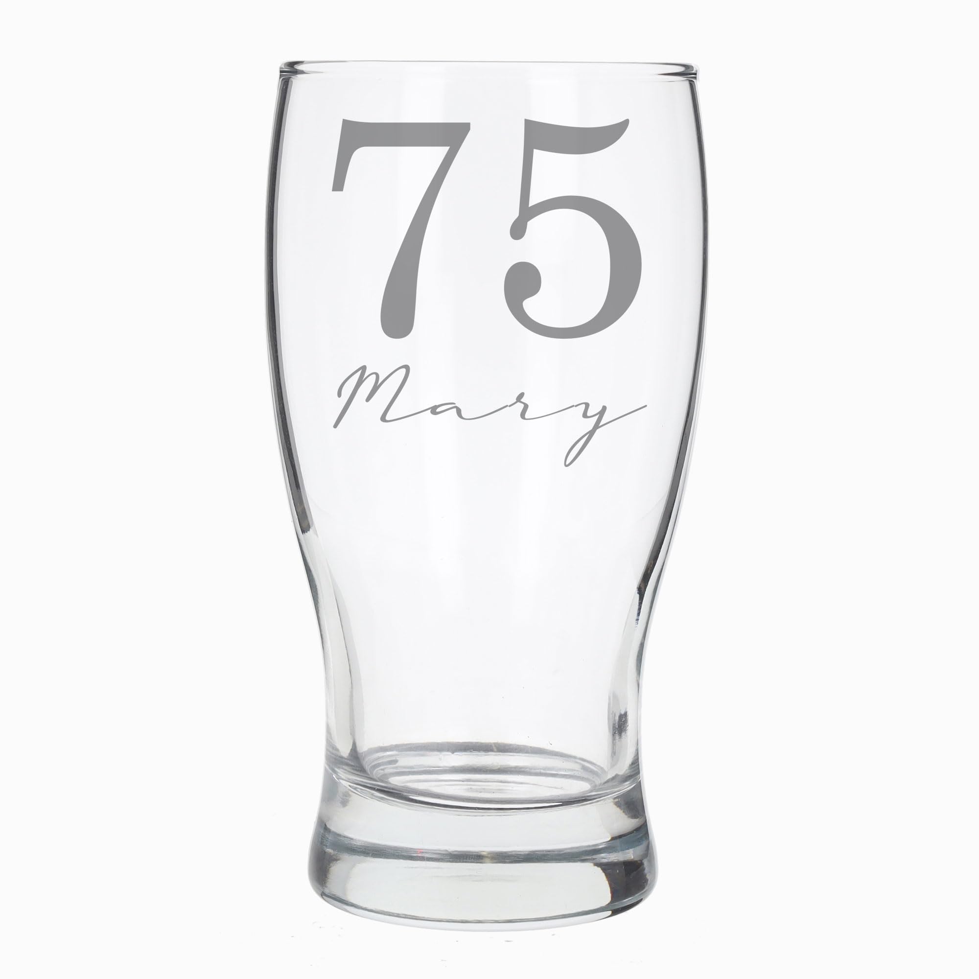 Personalised 75th Birthday Pint Glass with Name